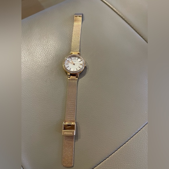 Fossil Gold Tone & Rhinestone Dial Stainless Steel w/Roman Numerals Watch - Picture 2 of 8